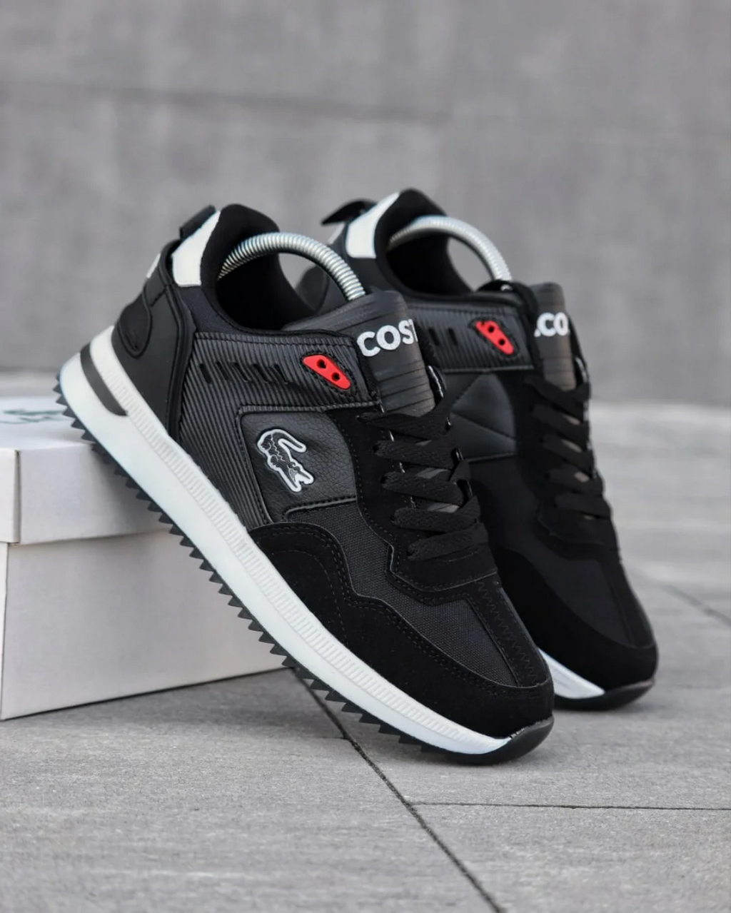 Men's Lacoste mid-season Sports Sneakers BLK\WHT