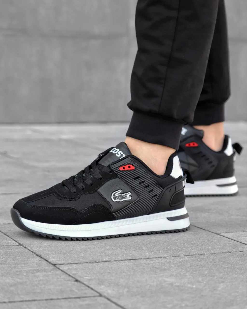 Men's Lacoste mid-season Sports Sneakers BLK\WHT