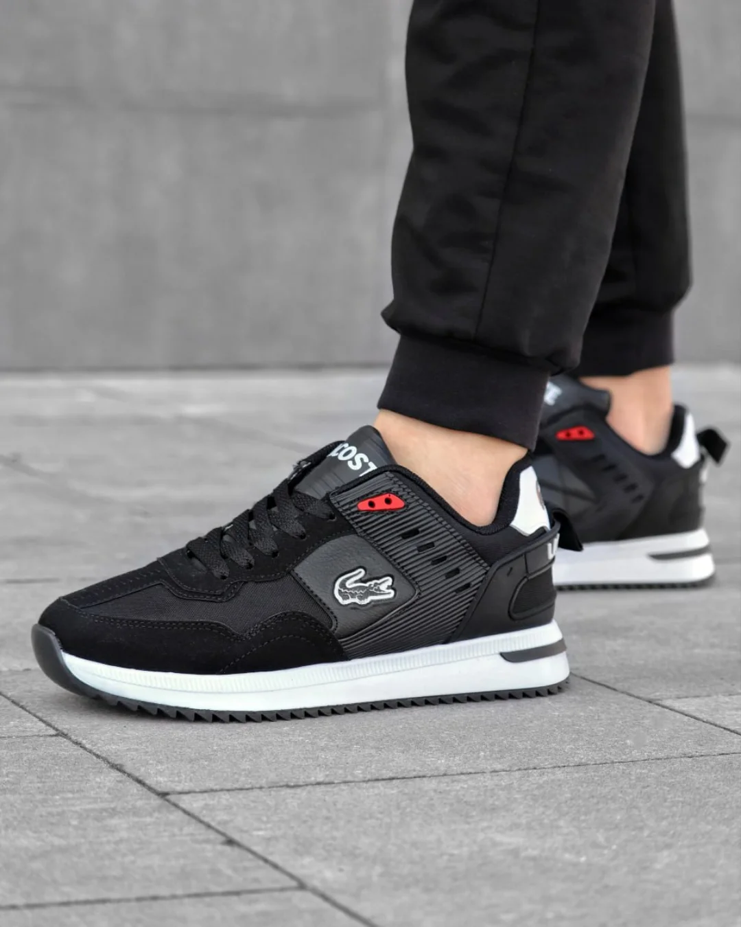 Men's Lacoste mid-season Sports Sneakers BLK\WHT