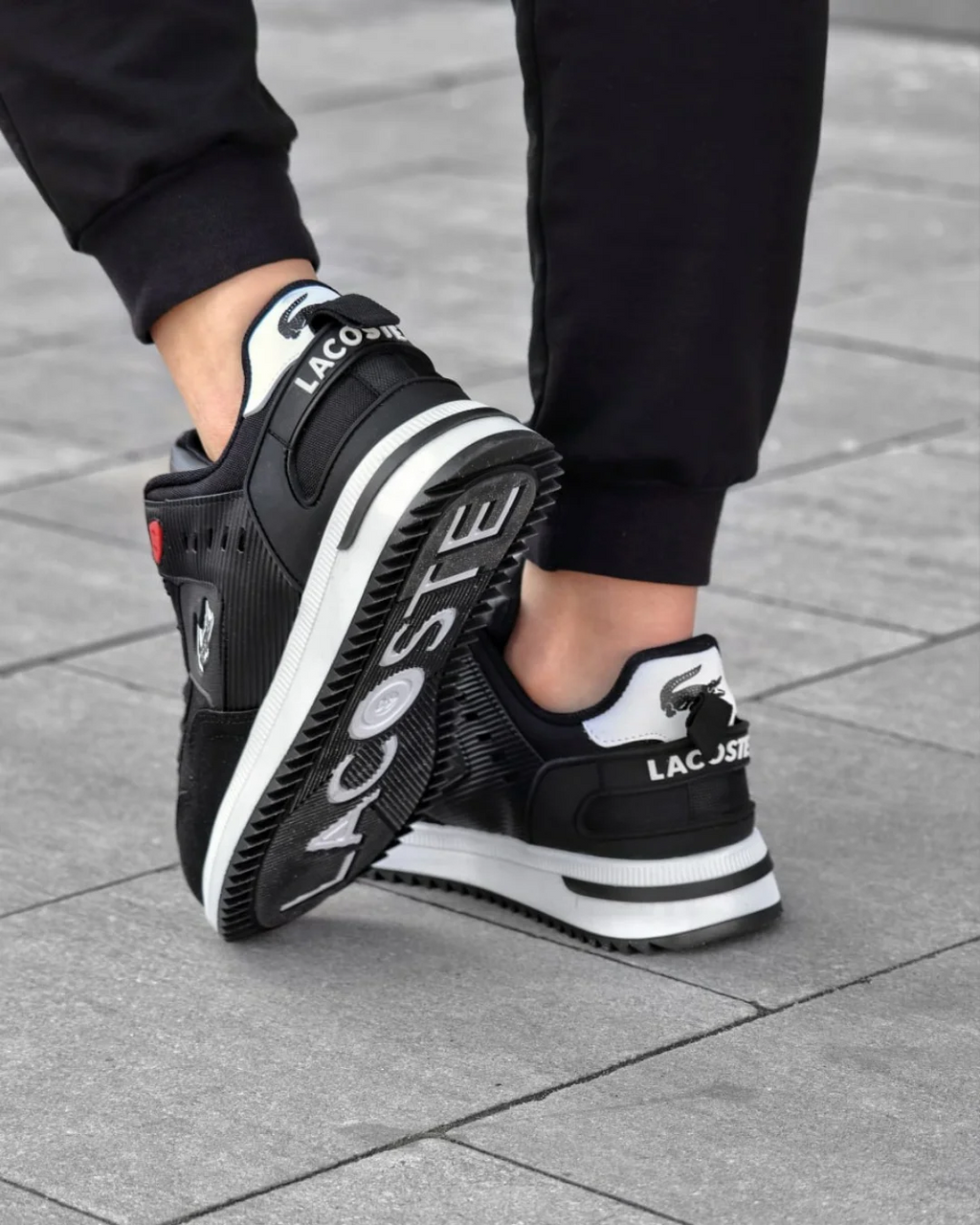 Men's Lacoste mid-season Sports Sneakers BLK\WHT