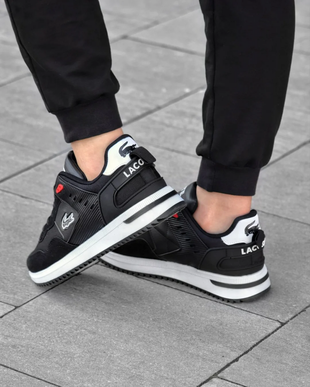 Men's Lacoste mid-season Sports Sneakers BLK\WHT