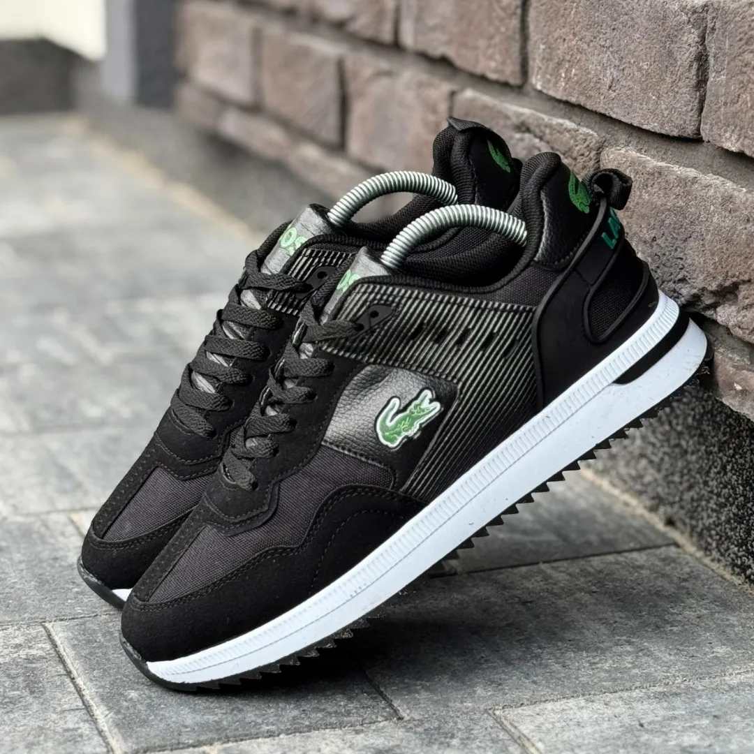 Men's Lacoste mid-season Sports Sneakers BLK\Green