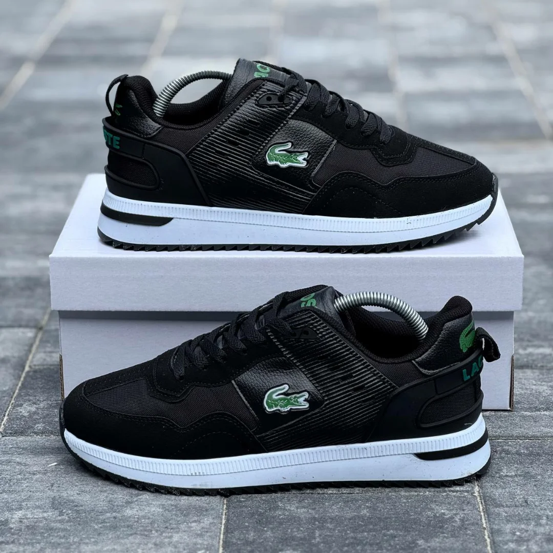 Men's Lacoste mid-season Sports Sneakers BLK\Green