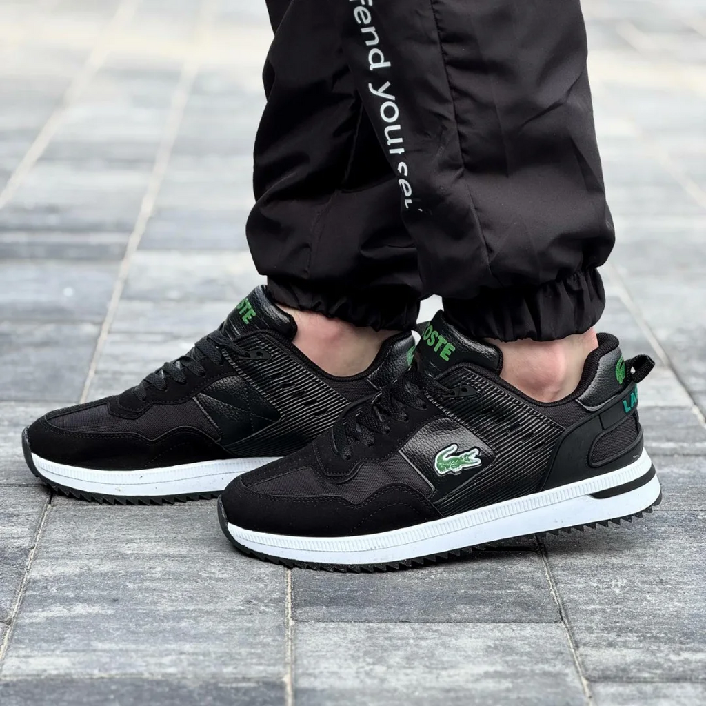 Men's Lacoste mid-season Sports Sneakers BLK\Green
