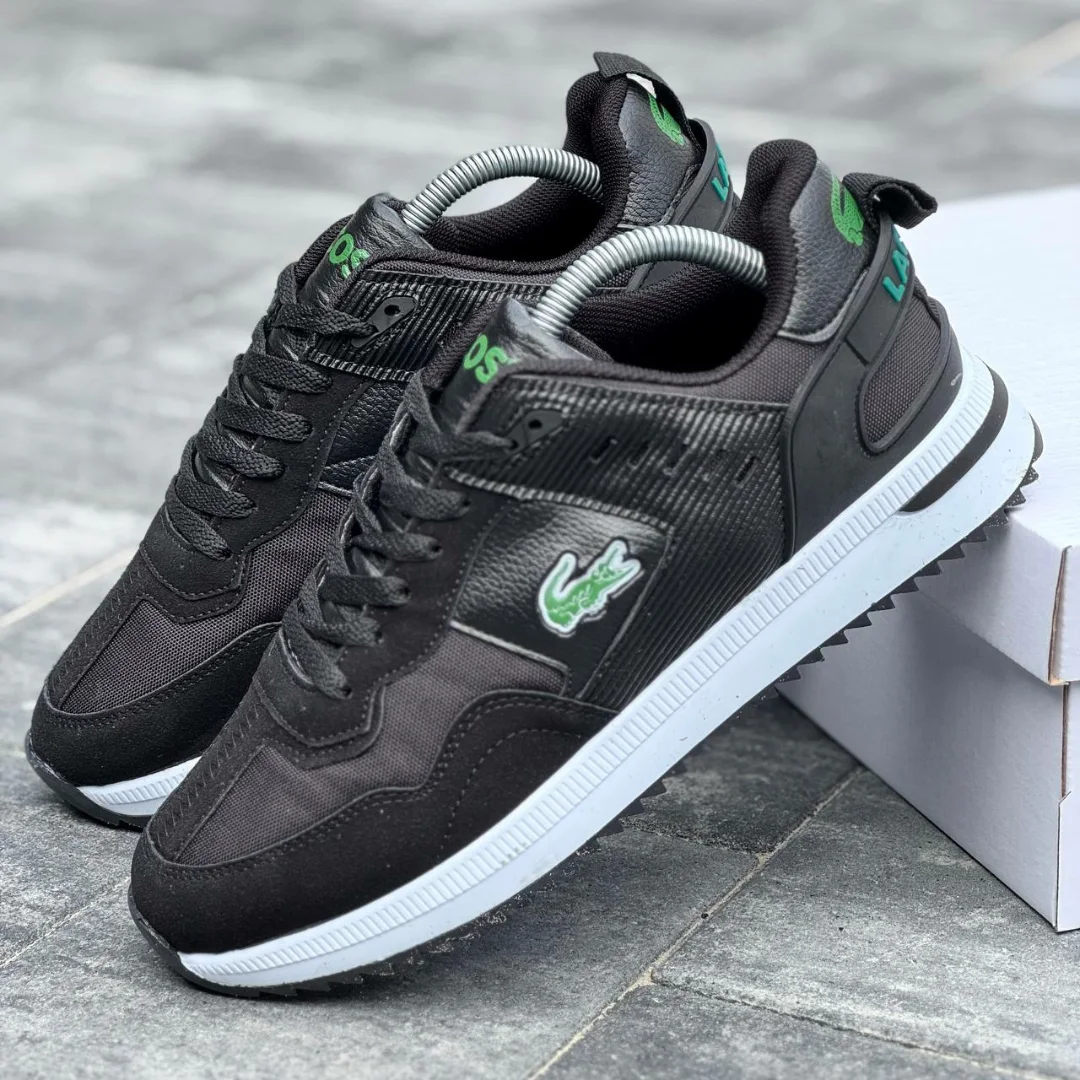 Men's Lacoste mid-season Sports Sneakers BLK\Green