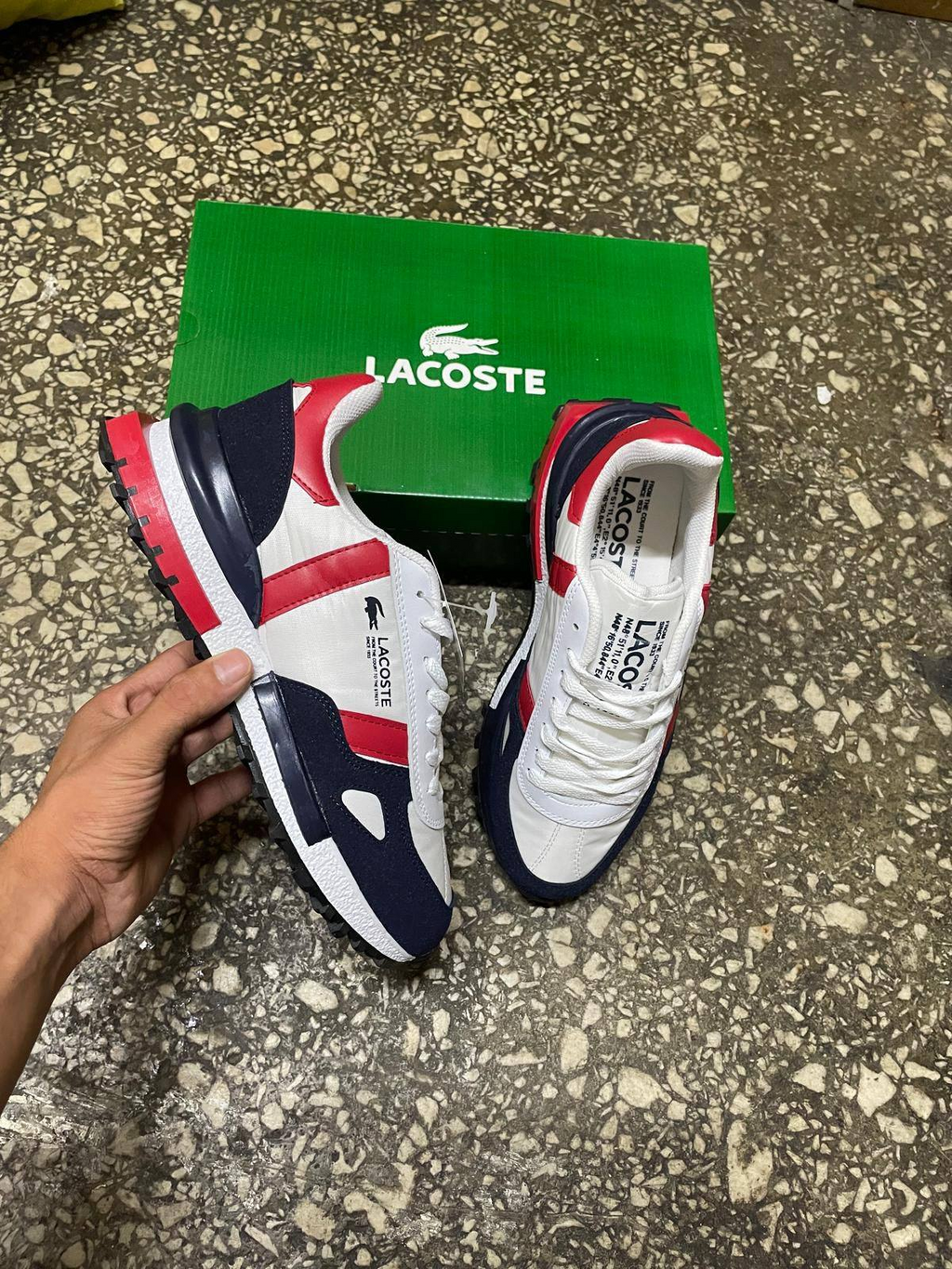 Lacoste ELITE ACTIVE - Trainers - Navy Red