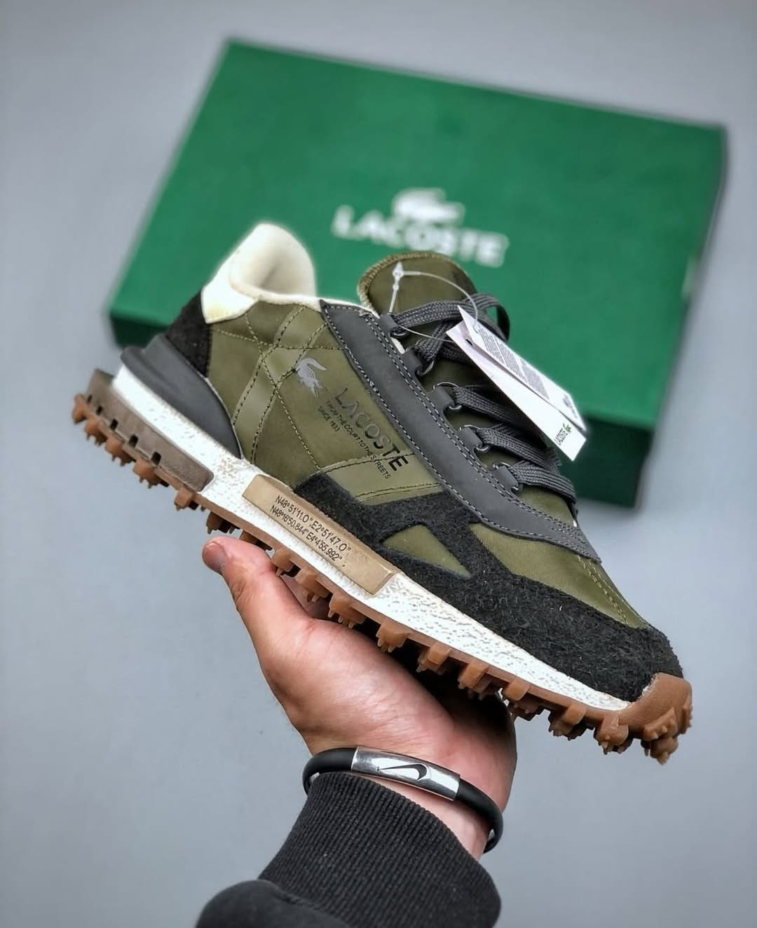 Lacoste ELITE ACTIVE - Trainers - khaki/dark green