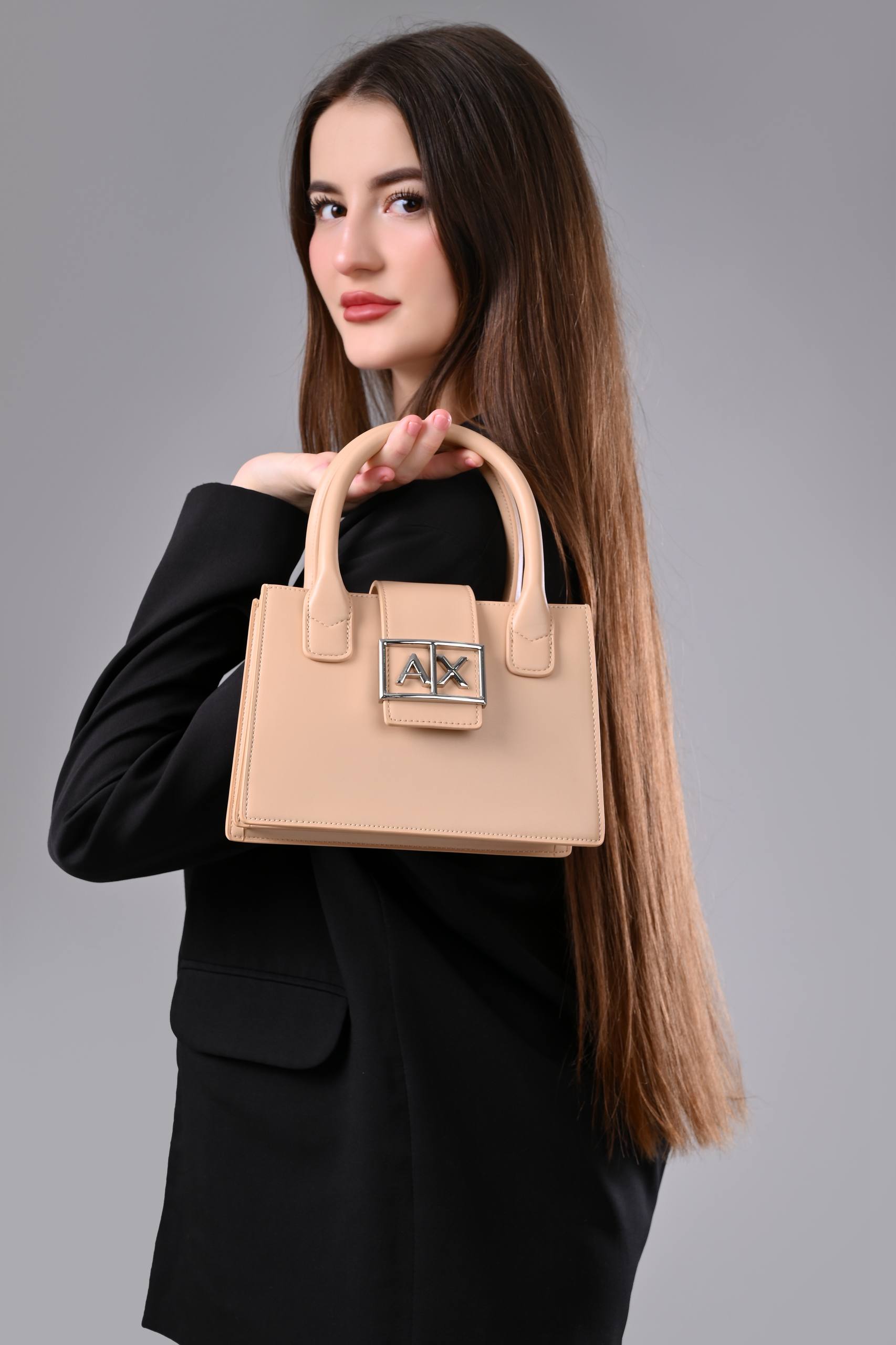 Armani Exchange Handbag Satchel - Tan