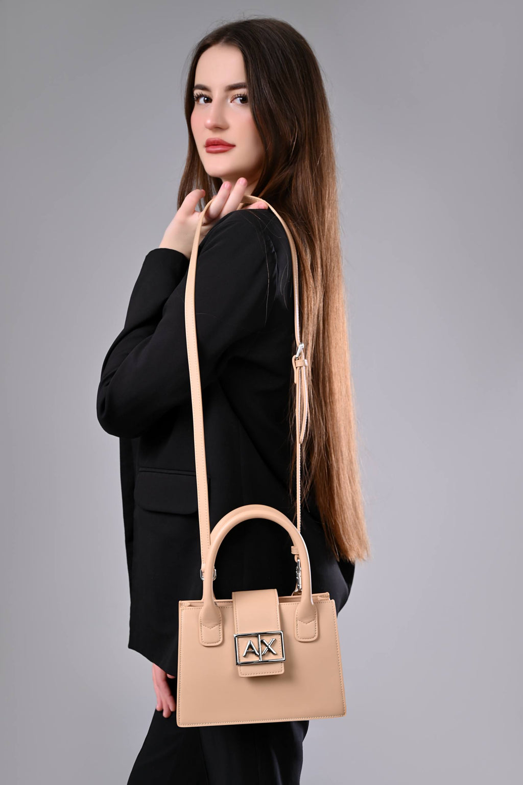 Armani Exchange Handbag Satchel - Tan