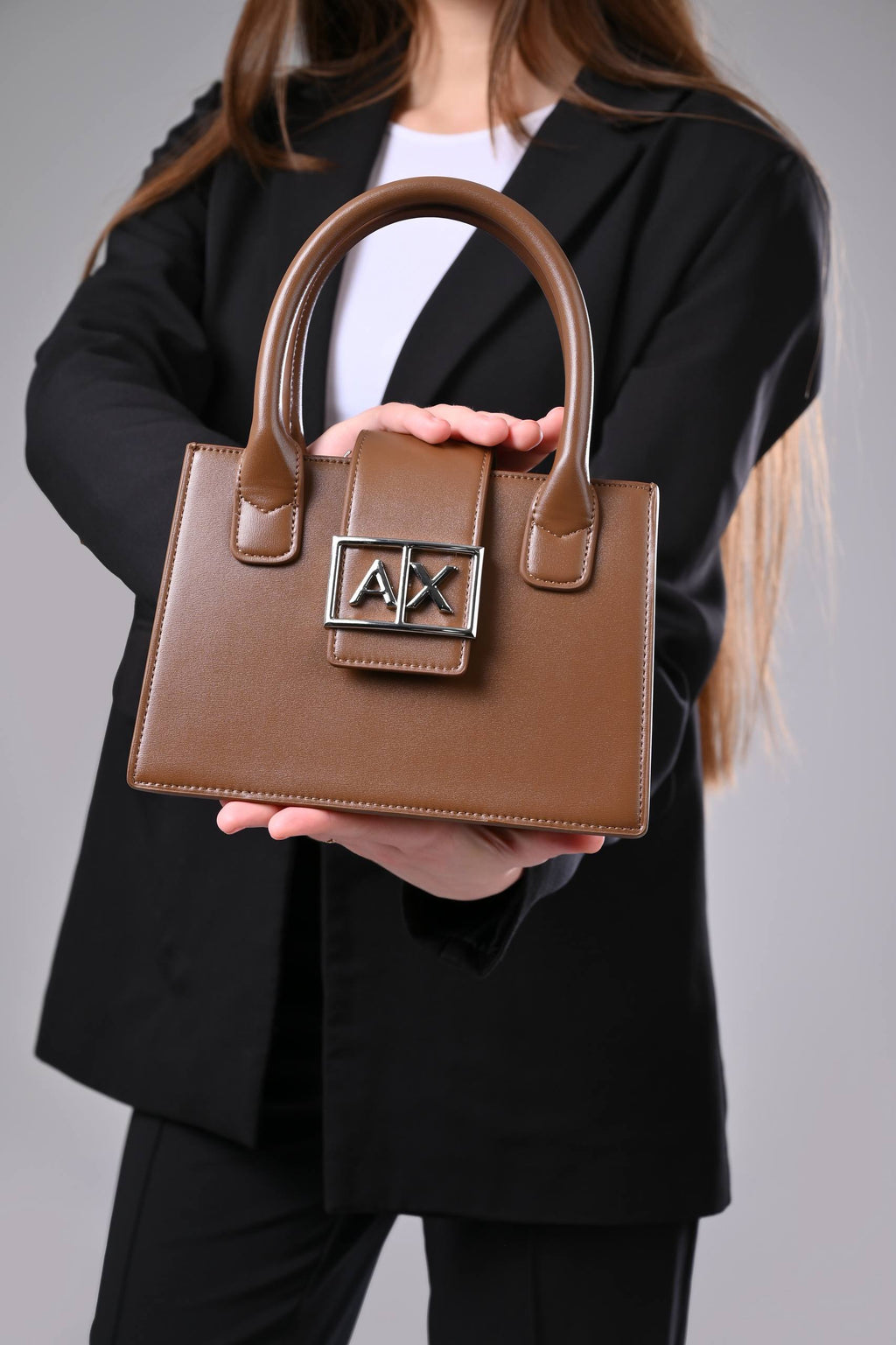 Armani Exchange Handbag Satchel - Brown
