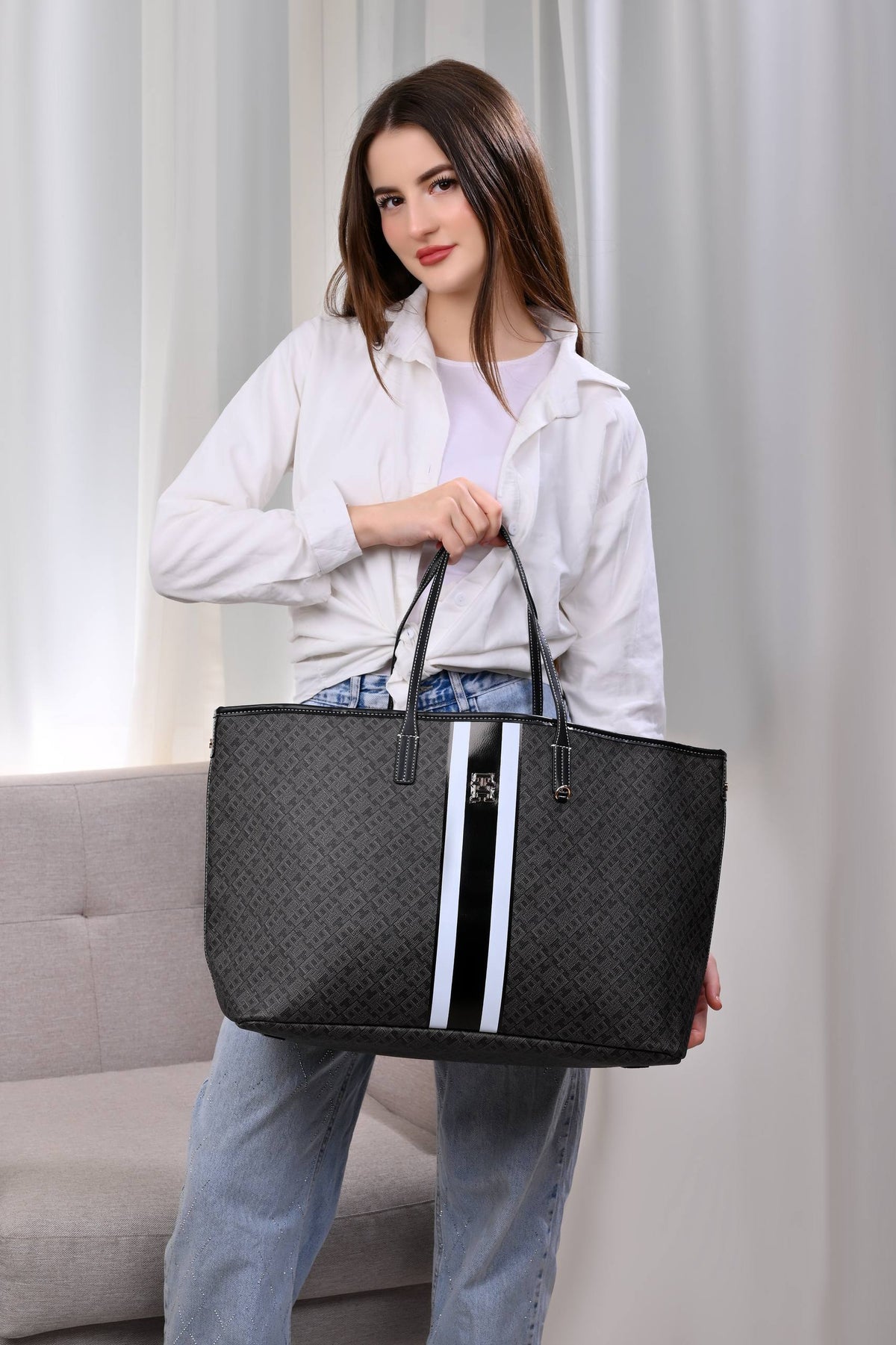 Tommy Hilfiger TH Monoplay Tote Bag And Pouch Black