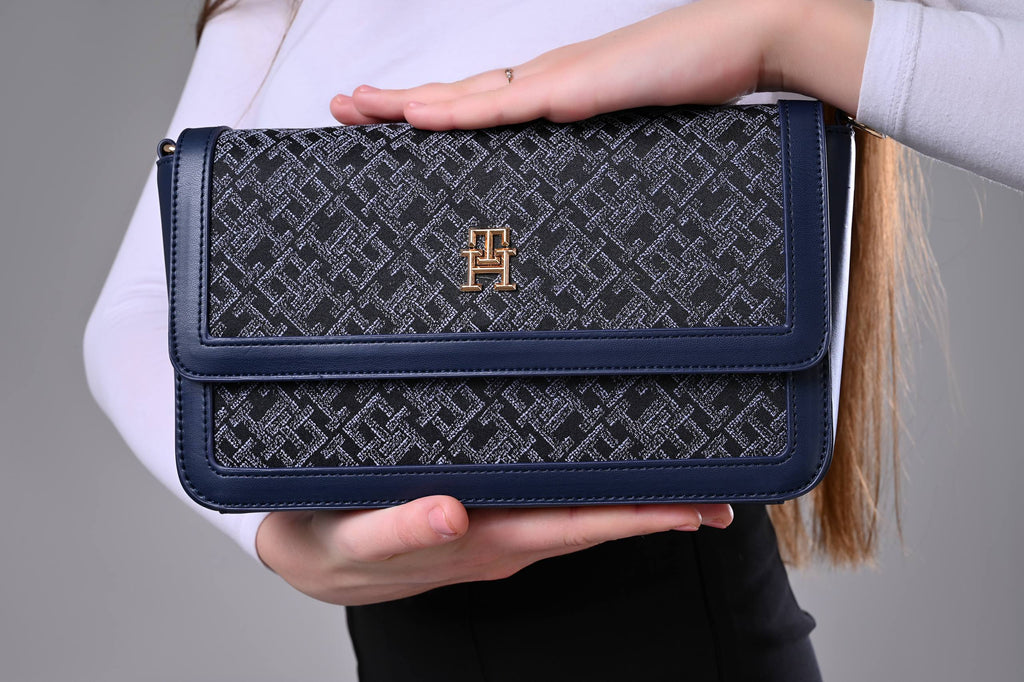 Tommy Hilfiger TH Jacquard Shoulder Bag Navy