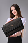 Tommy Hilfiger TH Jacquard Shoulder Bag Dark Brown