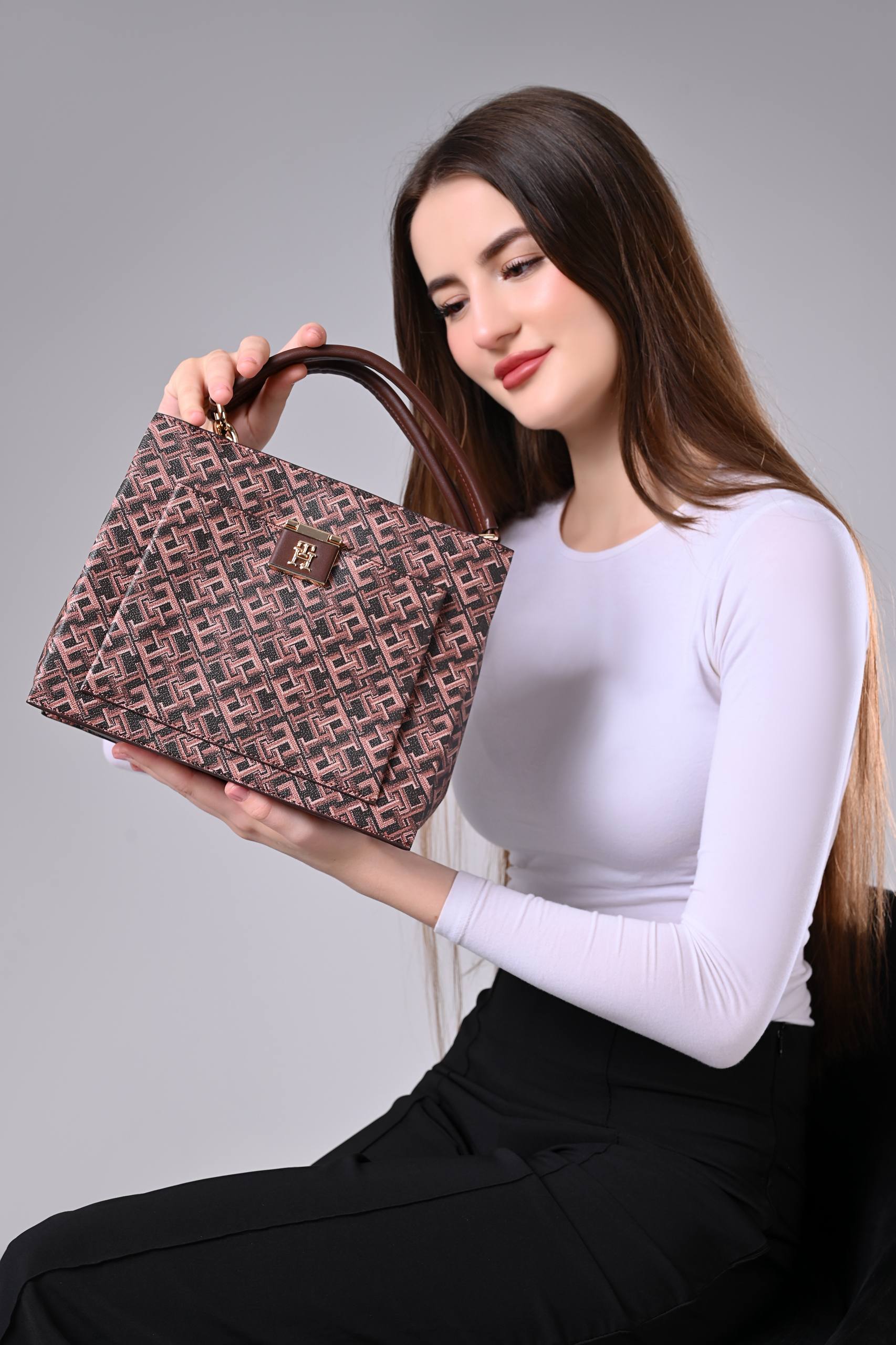 Tommy Hilfiger Burgundy Mini Tote Bag