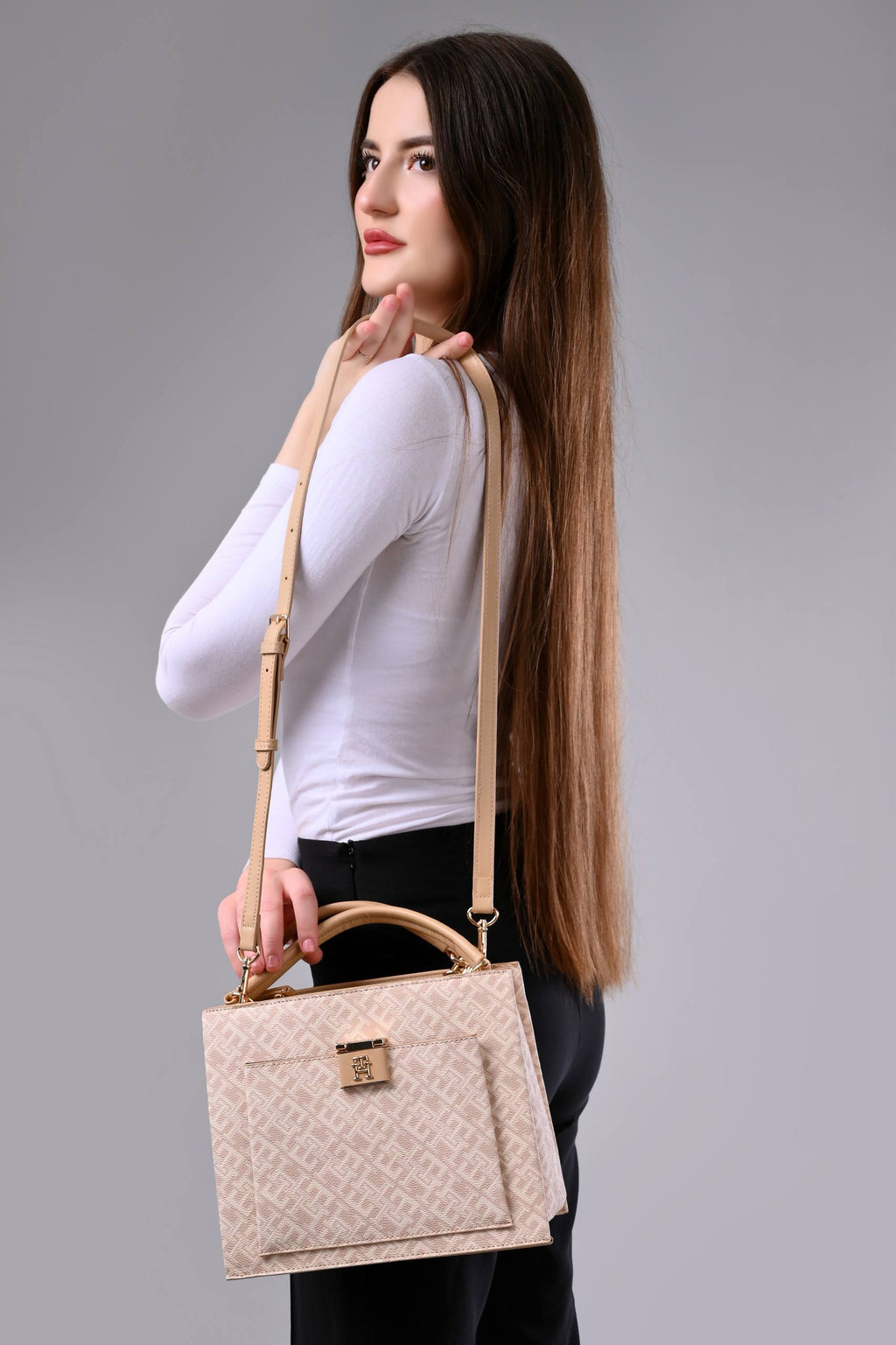 Tommy Hilfiger Beige Mini Tote Bag