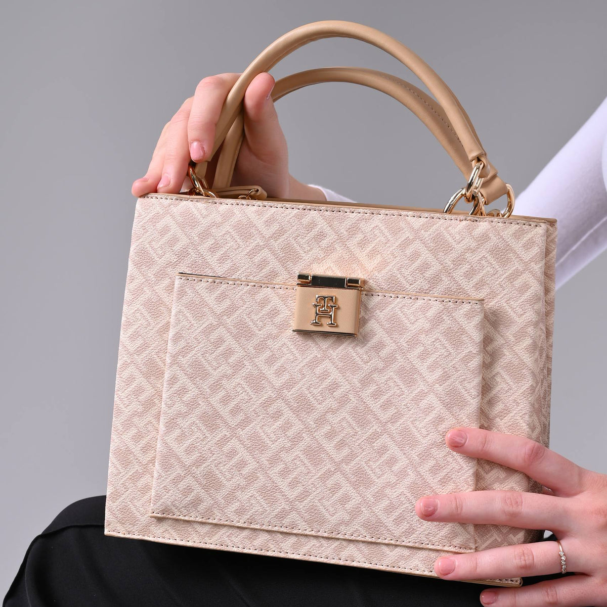 Tommy Hilfiger Beige Mini Tote Bag