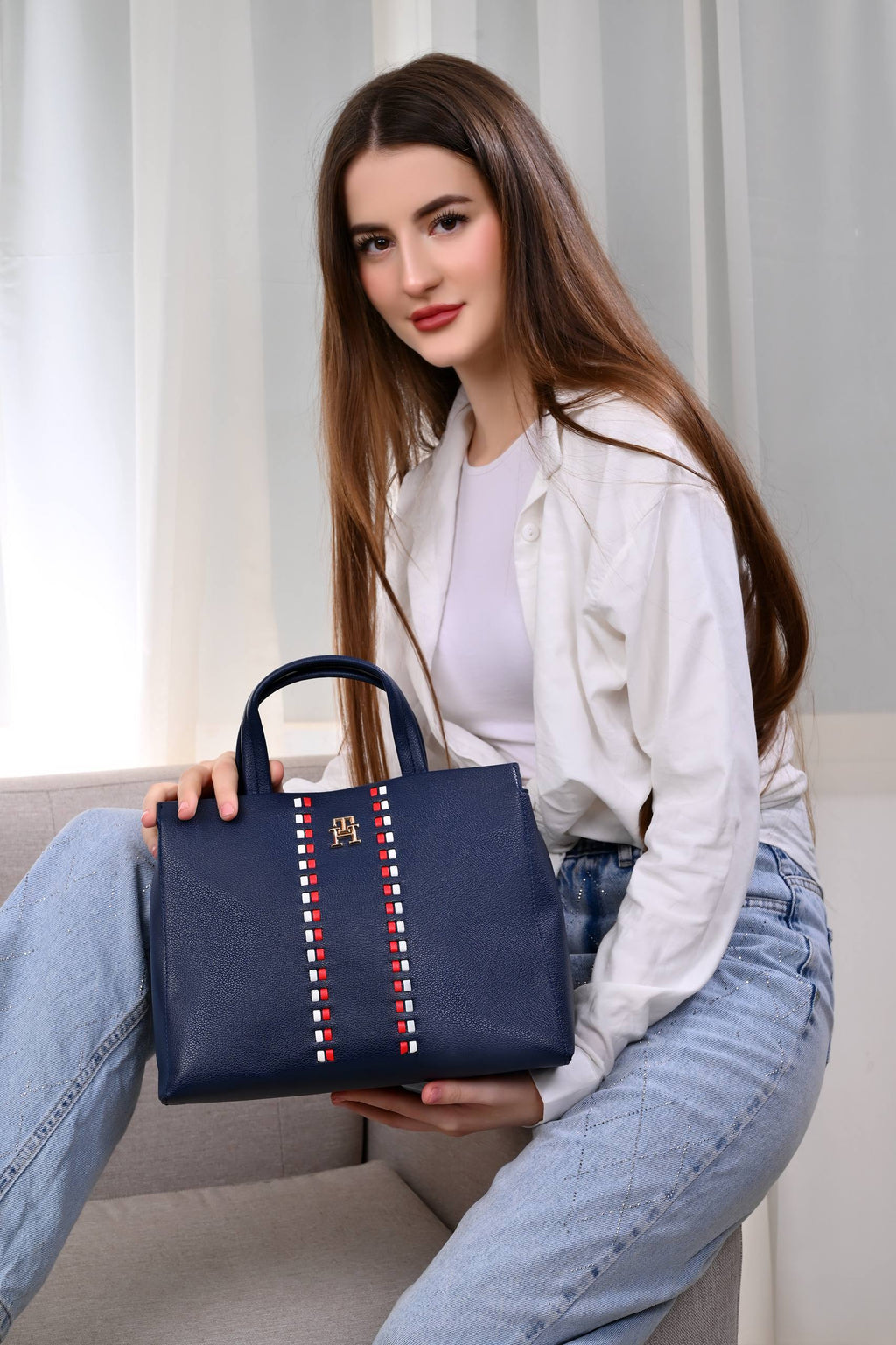 Tommy Hilfiger TIMELESS MINI SATCHEL - Cross Body Bag - Space Blue