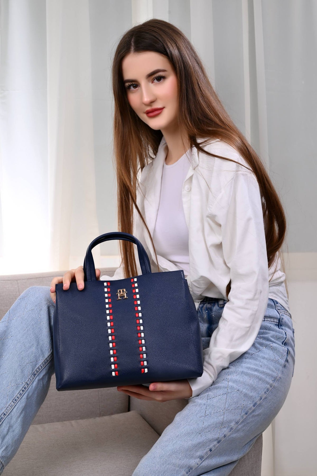 Tommy Hilfiger TIMELESS MINI SATCHEL - Cross Body Bag - Space Blue