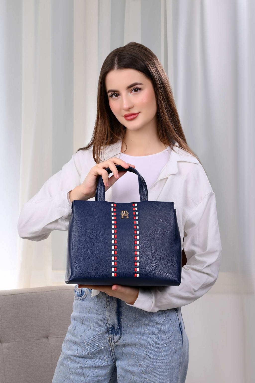 Tommy Hilfiger TIMELESS MINI SATCHEL - Cross Body Bag - Space Blue