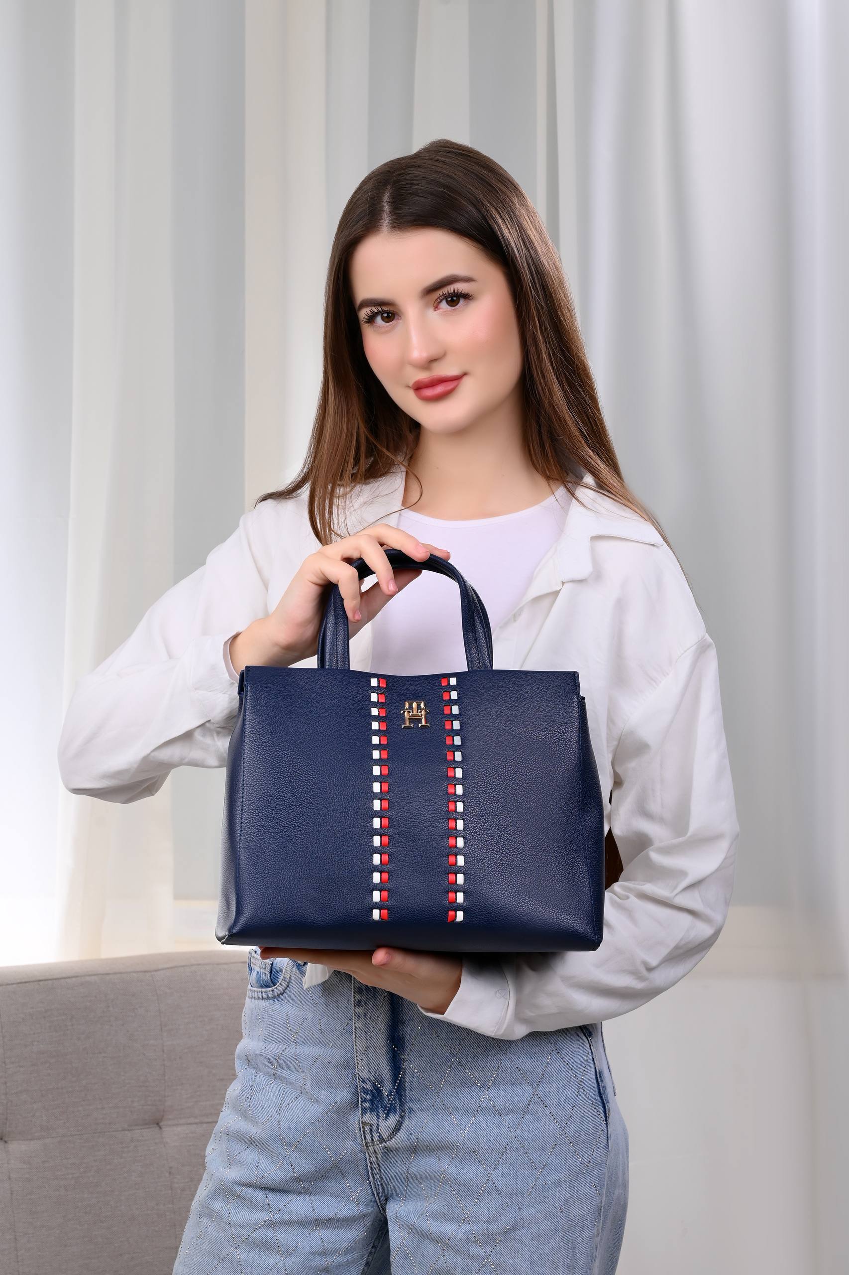 Tommy Hilfiger TIMELESS MINI SATCHEL - Cross Body Bag - Space Blue