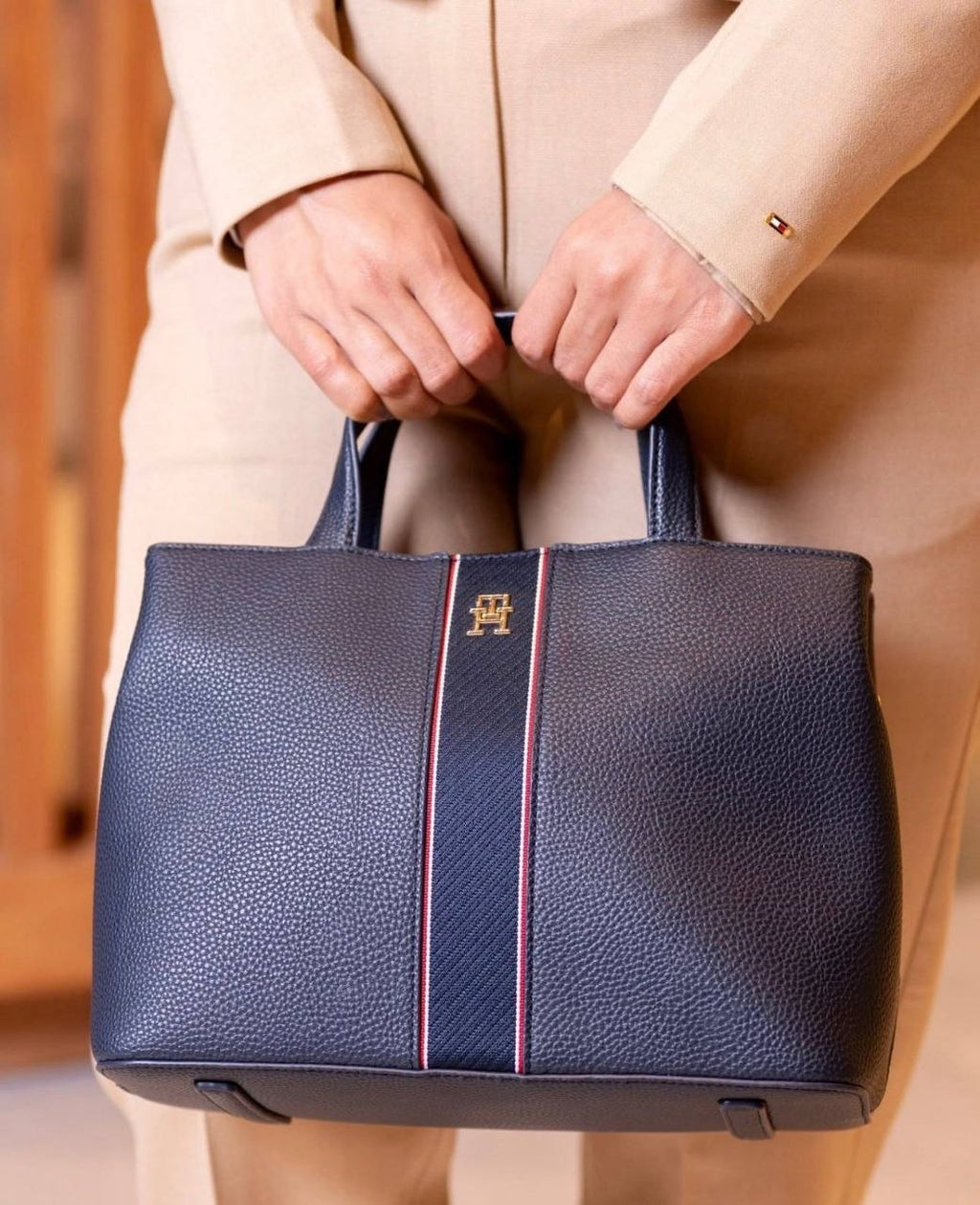Tommy Hilfiger TH Monogram Satchel Navy