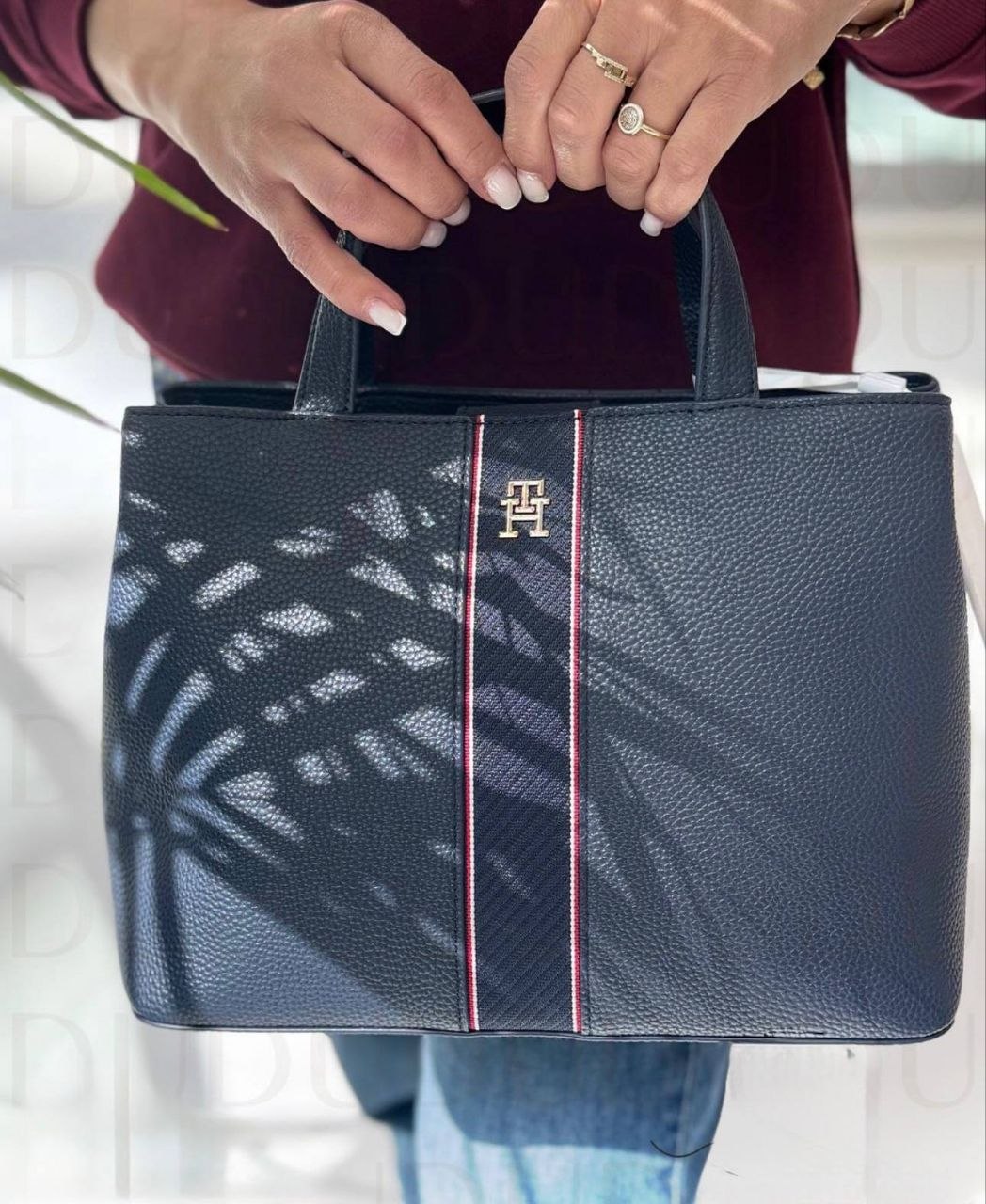 Tommy Hilfiger TH Monogram Satchel Navy