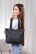 Calvin Klein MUST MEDIUM TOTE - Handbag - chanterelle mono jacquard Black