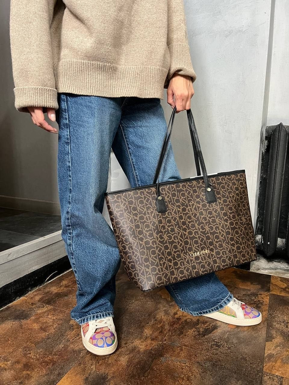 CALVIN KLEIN – Brown Women Shoulder Tote Bag