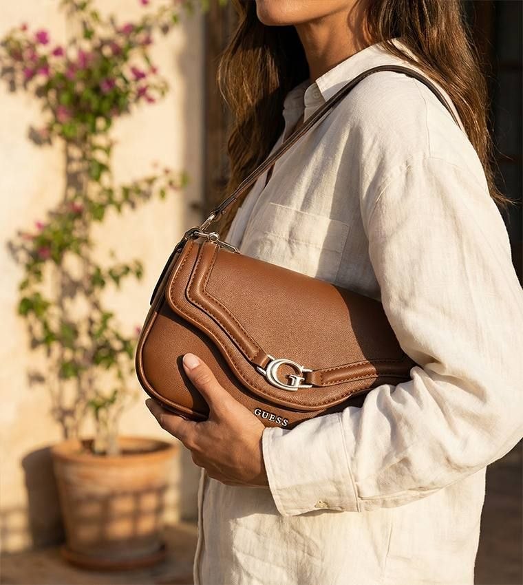 Guess DEA SHOULDER BAG - Cross body bag - Cognac