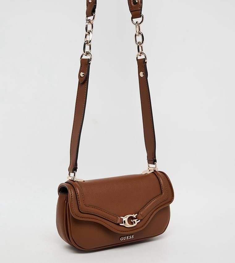 Guess DEA SHOULDER BAG - Cross body bag - Cognac