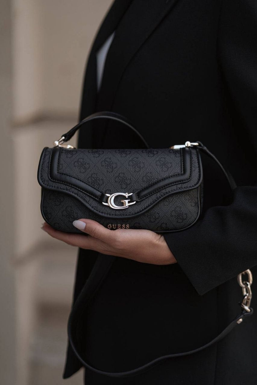 Guess DEA SHOULDER BAG - Cross body bag - Black Embossed