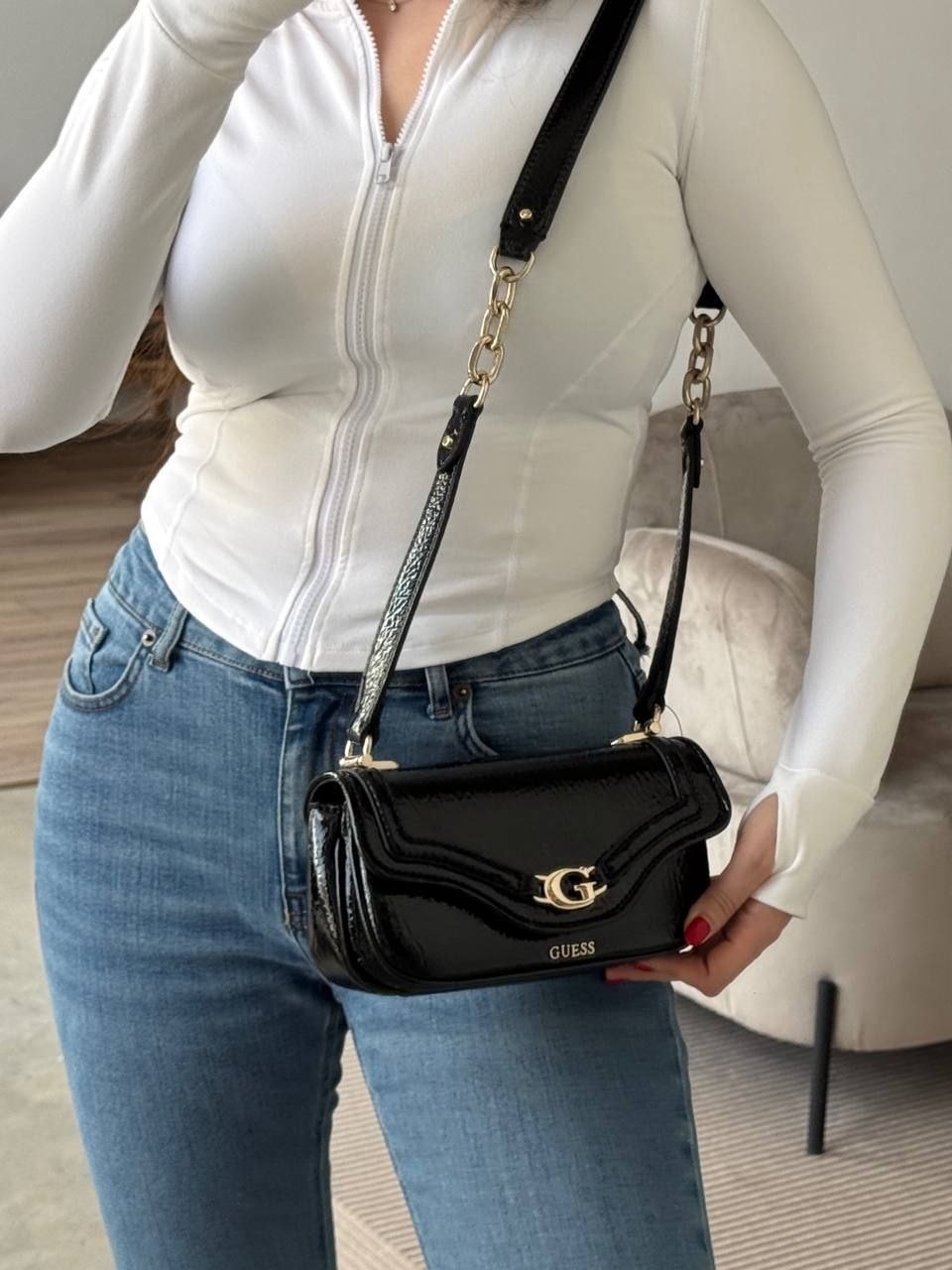 Guess DEA SHOULDER BAG - Cross body bag - Black