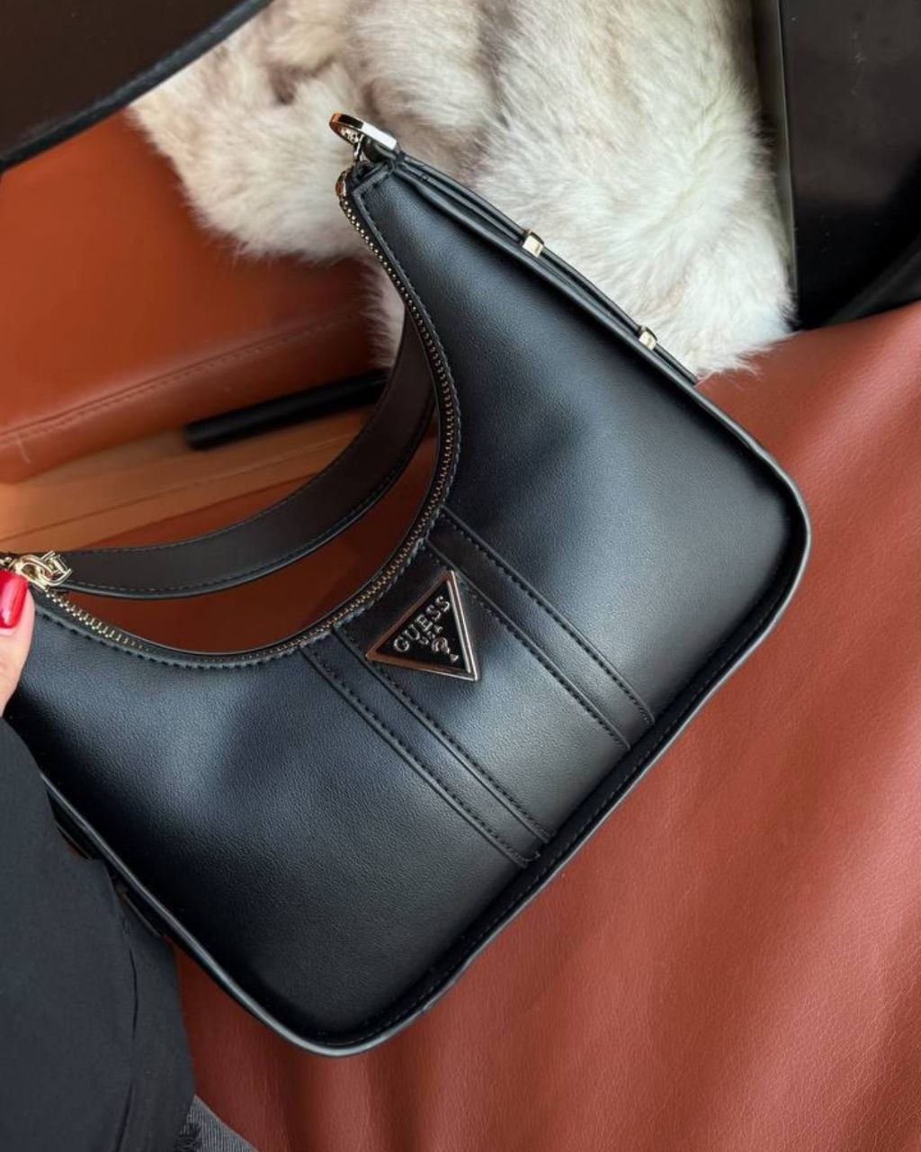 Guess Noreen 4G Logo Shoulder Bag Black