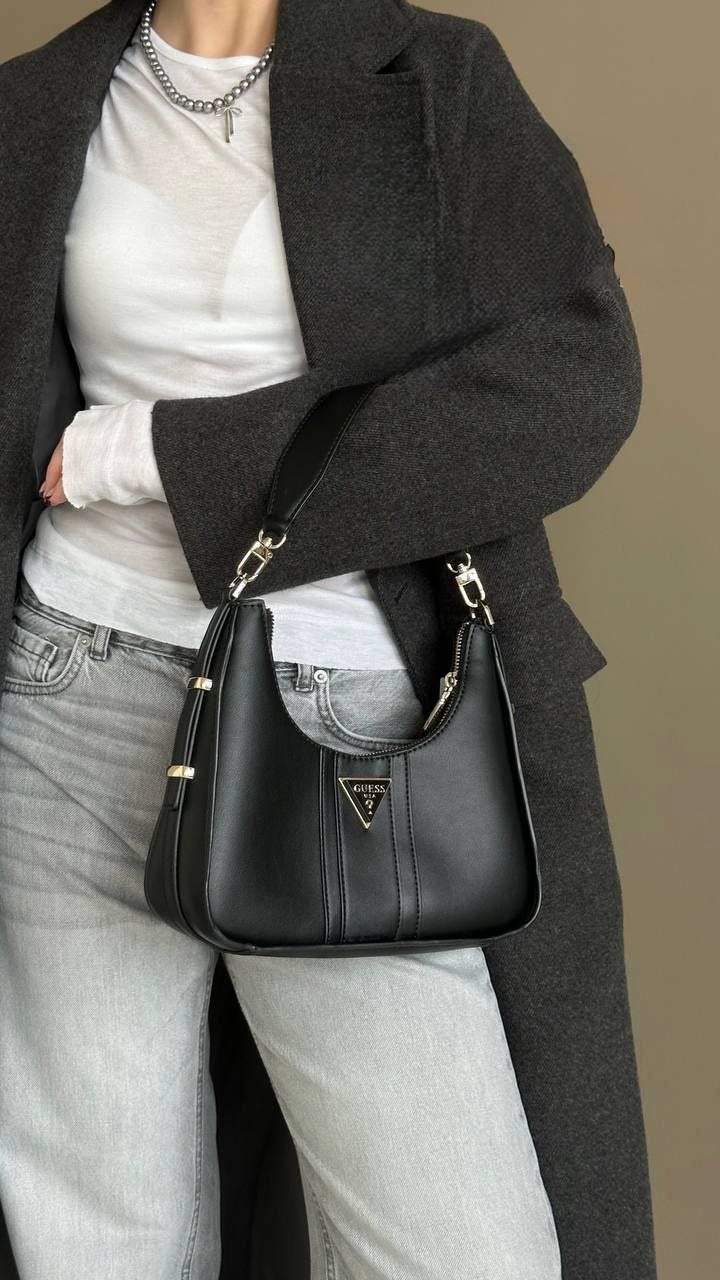 Guess Noreen 4G Logo Shoulder Bag Black