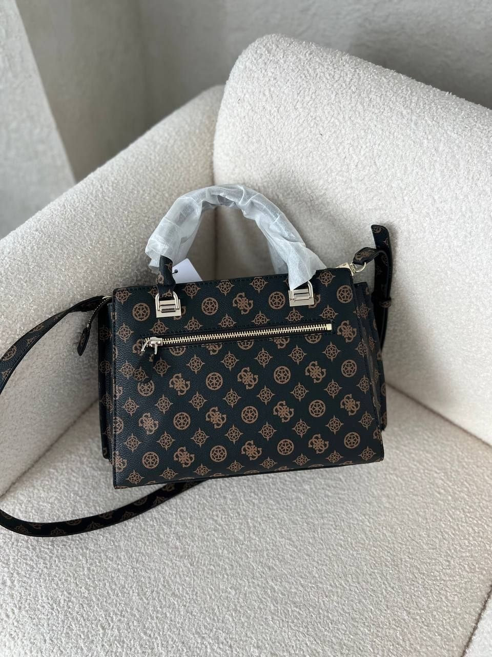 Guess Zarela Girlfriend Tote in Brown Leather