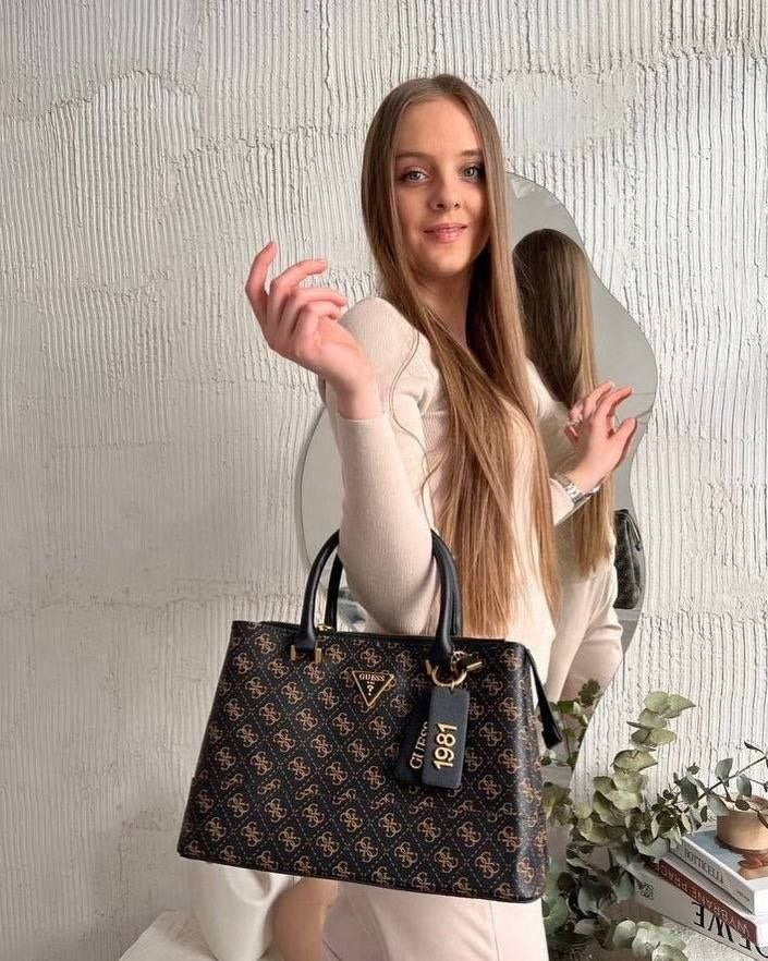 Guess Satchel Bag CORDELIA Brown Color
