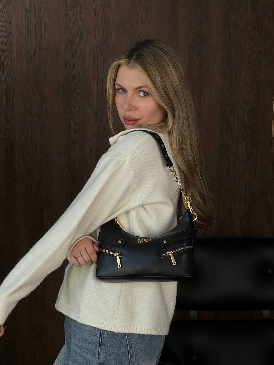 Guess Black Trissa Shoulder Bag