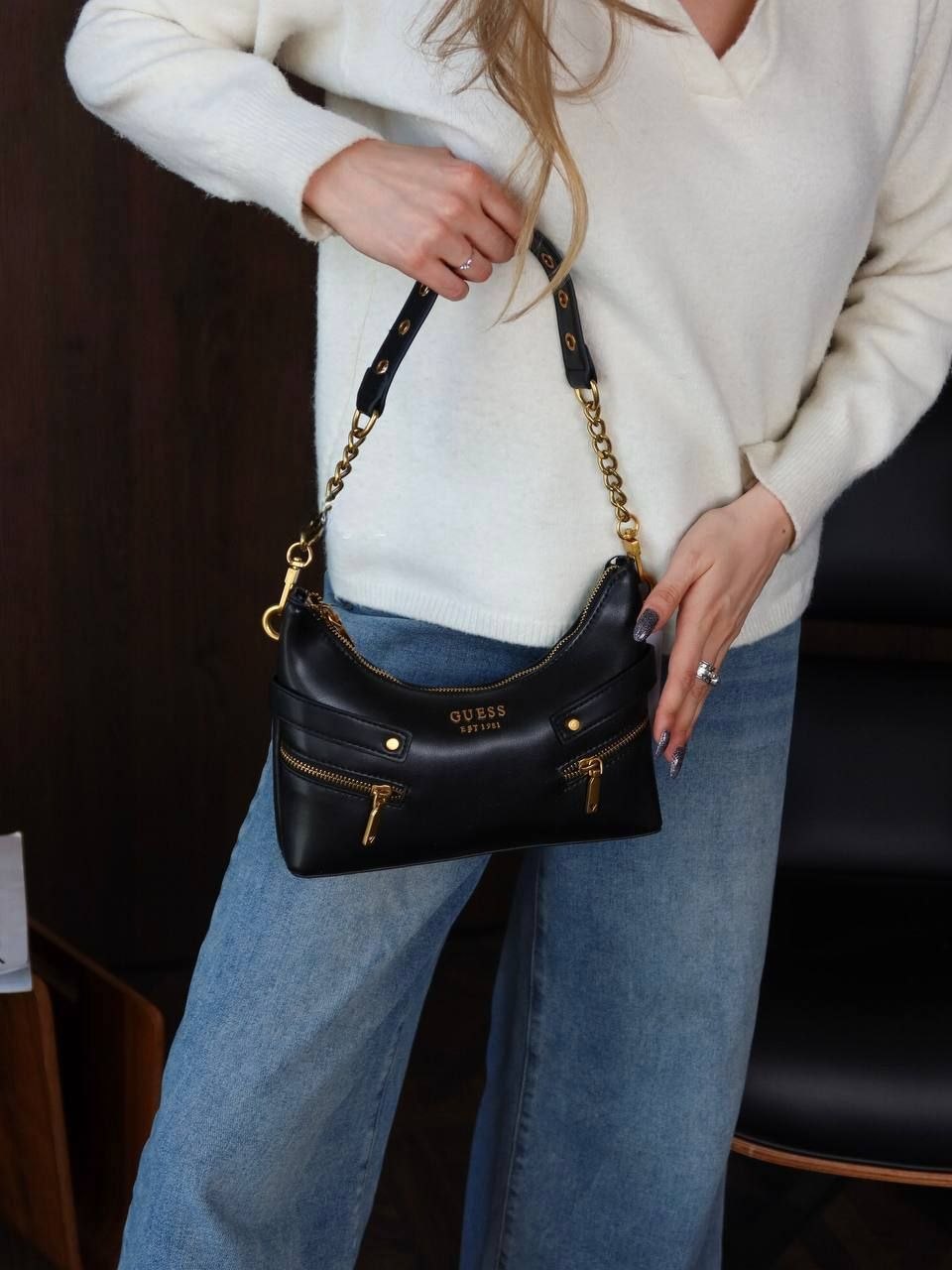 Guess Black Trissa Shoulder Bag