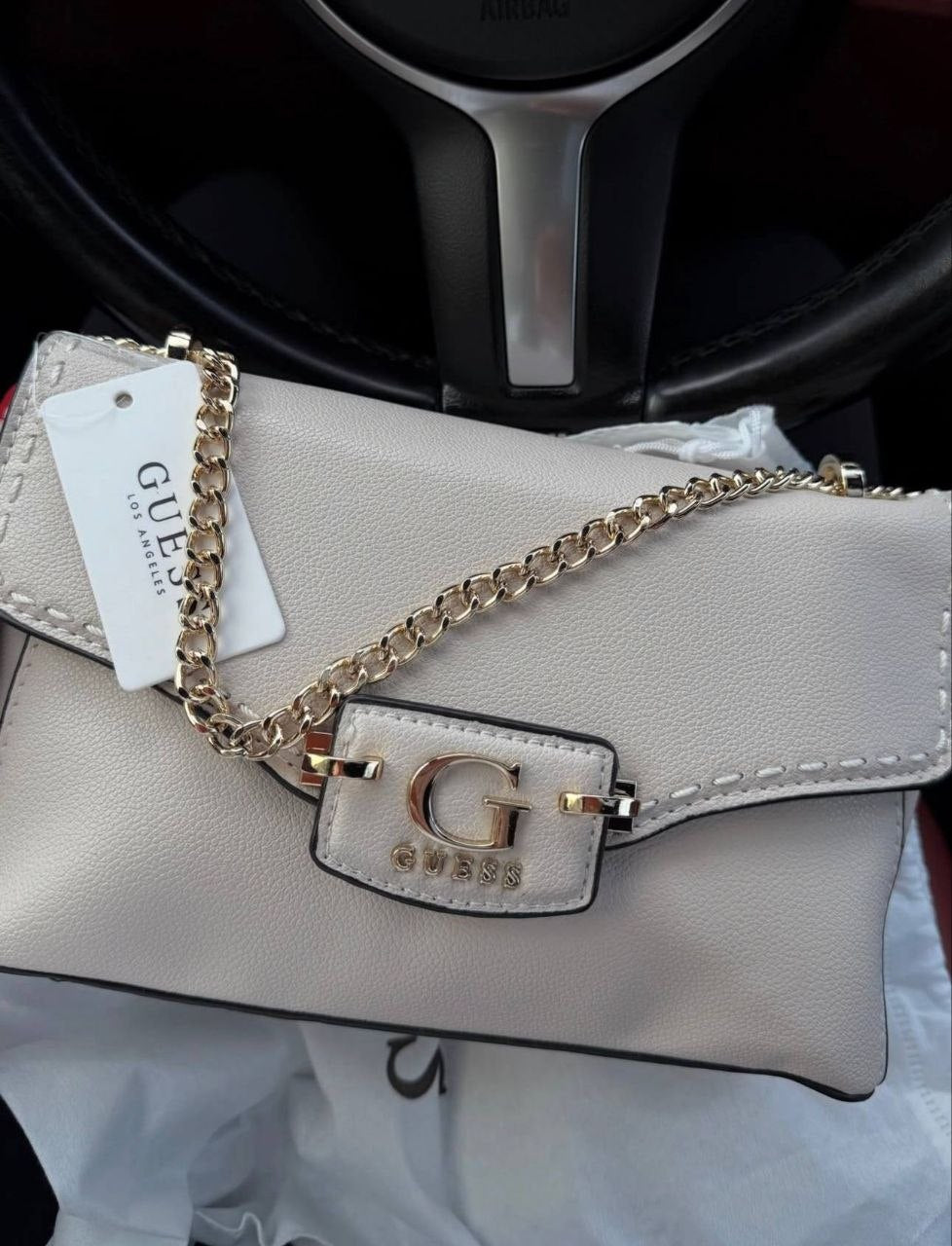 Guess Pearl White Nastra Crossbody Bag
