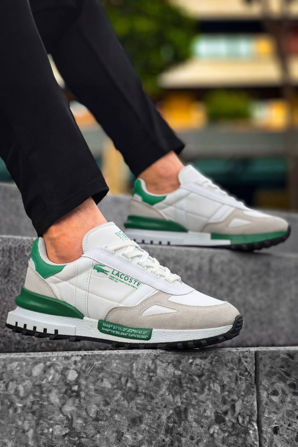Lacoste ELITE ACTIVE - Trainers - White Green