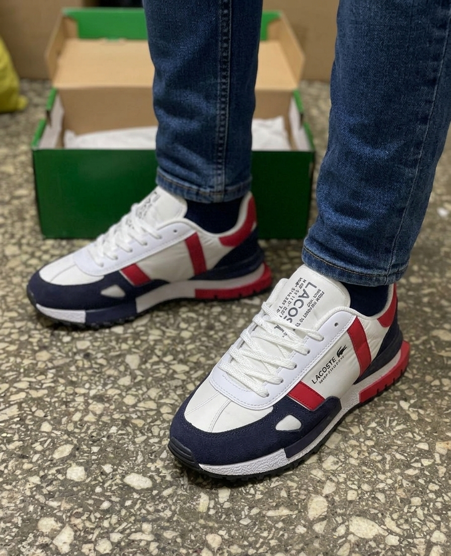 Lacoste ELITE ACTIVE - Trainers - Navy Red