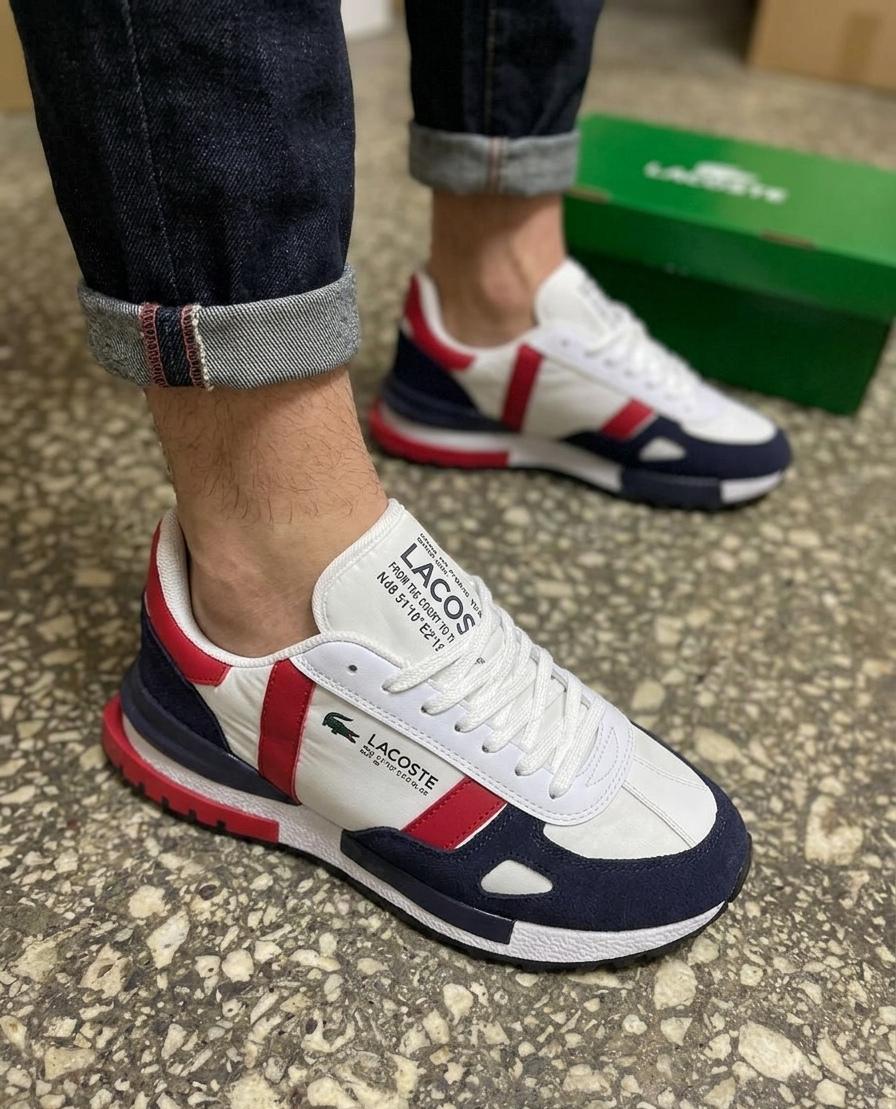 Lacoste ELITE ACTIVE - Trainers - Navy Red