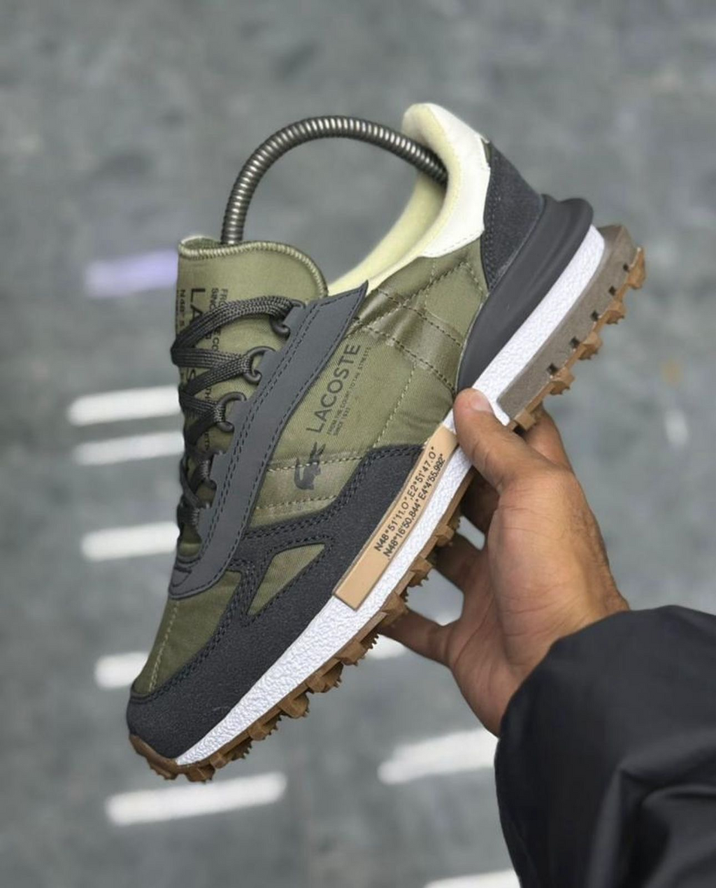 Lacoste ELITE ACTIVE - Trainers - Khaki/Dark Green