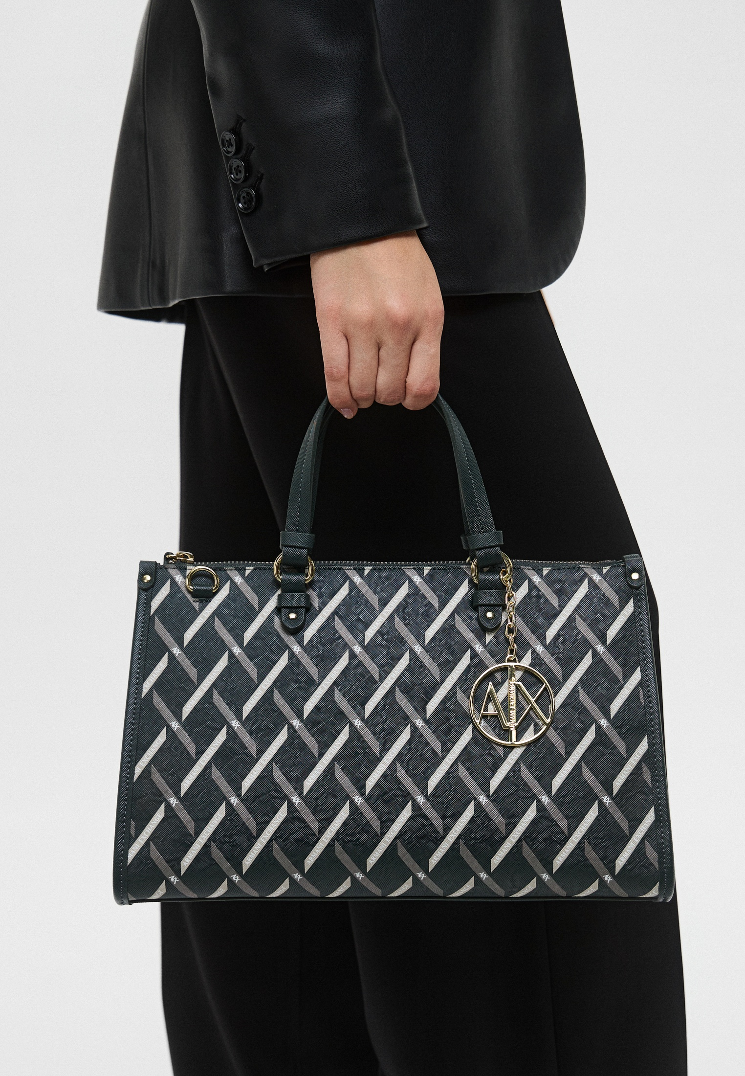 Armani Exchange Logo Graphic Tote Bag Black