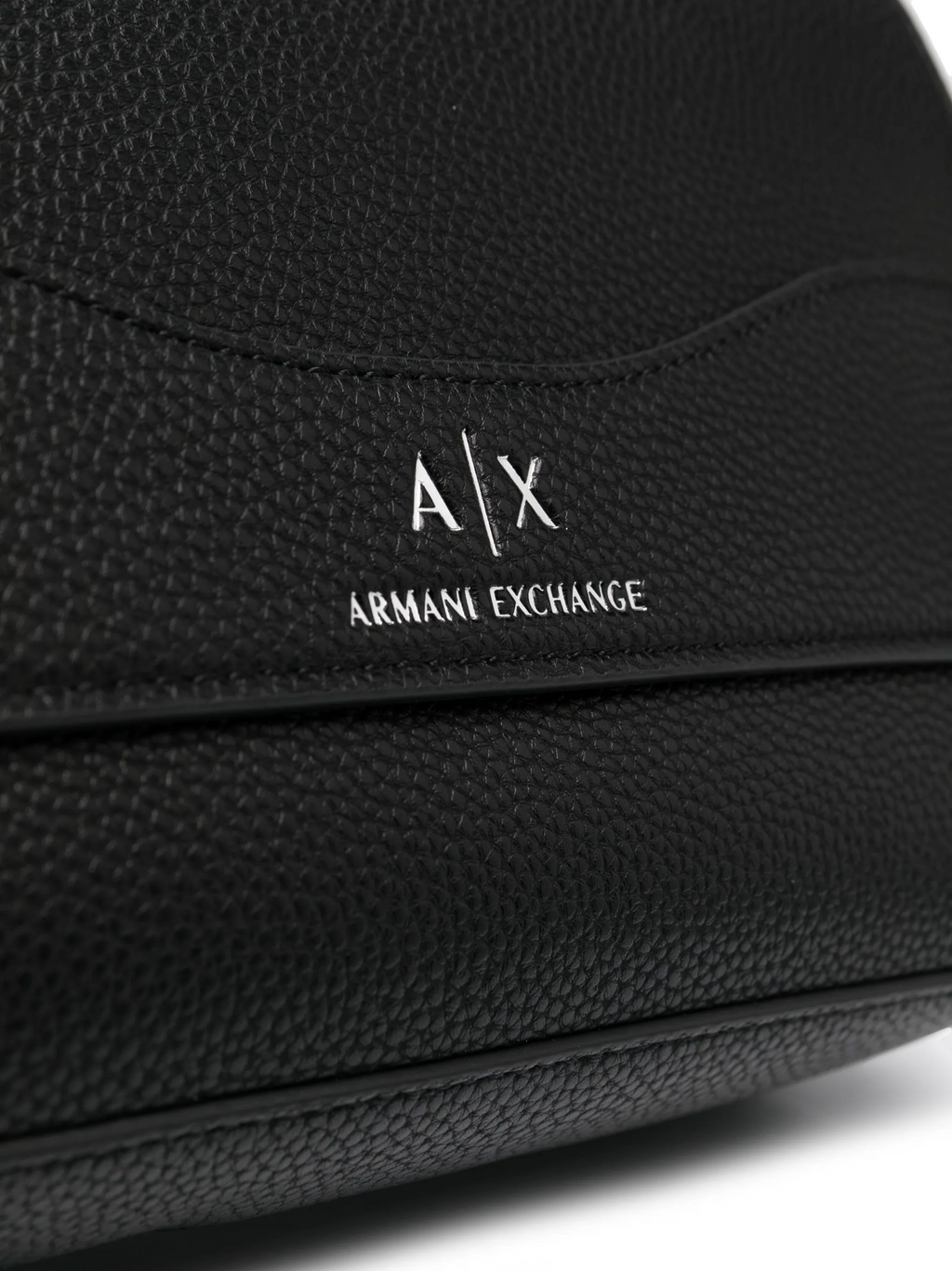Armani Exchange Logo-Print Leather Crossbody Bag - Black