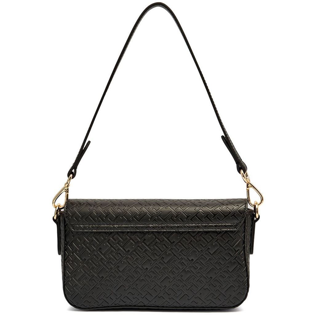 Tommy Hilfiger Black Monogram Embossed Women’s Crossbody Bag