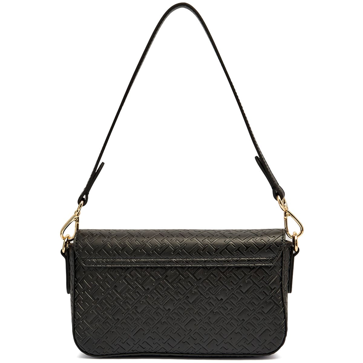 Tommy Hilfiger Black Monogram Embossed Women’s Crossbody Bag