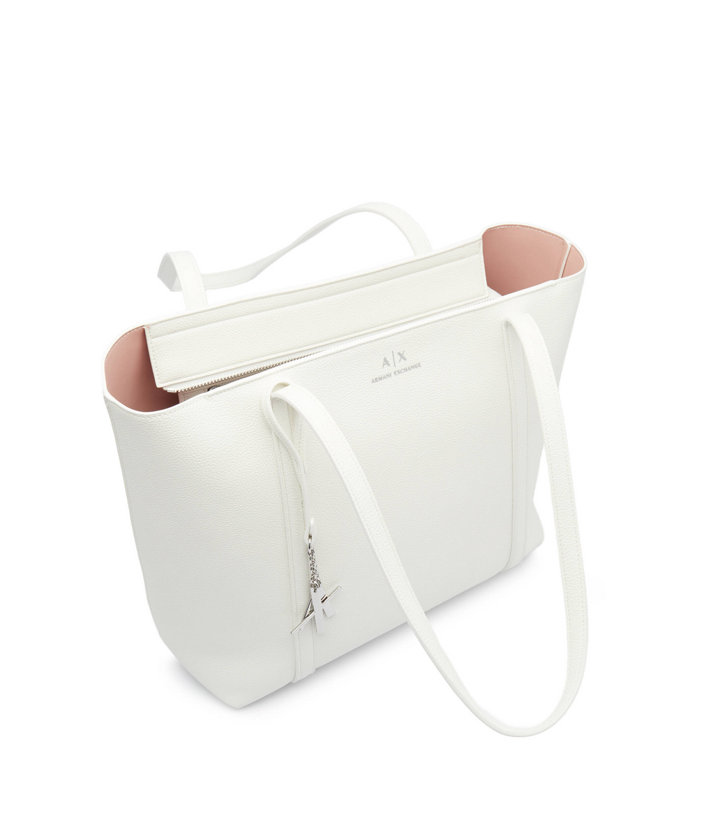 ARMANI EXCHANGE Shopper Tote Bag White