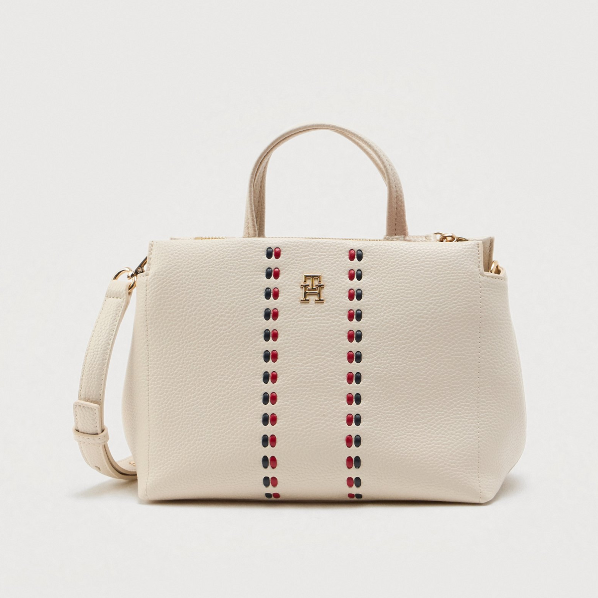 Tommy Hilfiger TIMELESS MINI SATCHEL - Cross Body Bag - Soft Cream