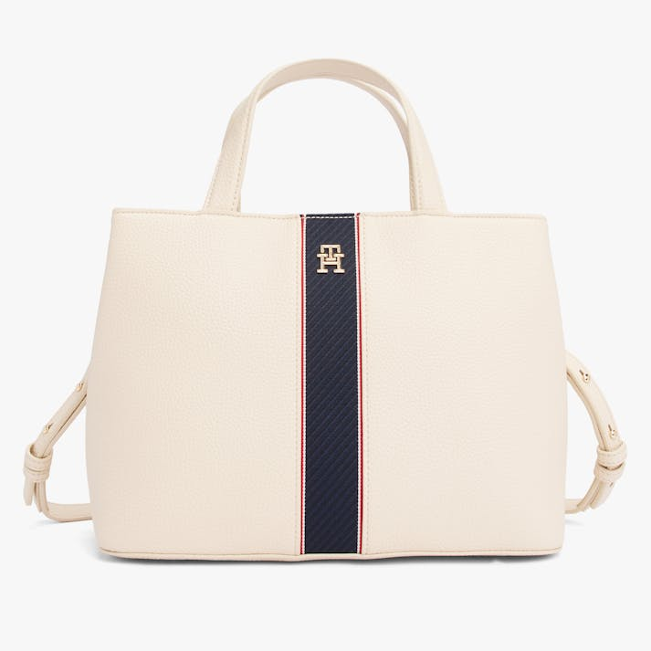 Tommy Hilfiger TH Monogram Satchel Soft Cream